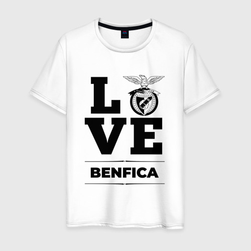 Мужская футболка хлопок с принтом Benfica Love Классика, вид спереди #2
