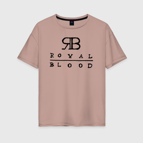 Женская футболка хлопок Oversize RB Royal Blood, цвет пыльно-розовый