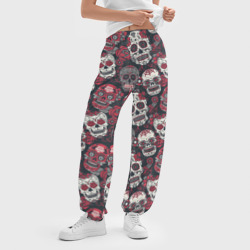 Женские джоггеры оверсайз 3D День мертвых Черепа Мексика - фото 2