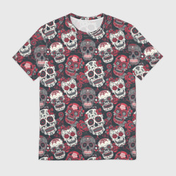 Мужская футболка 3D День мертвых Черепа Мексика
