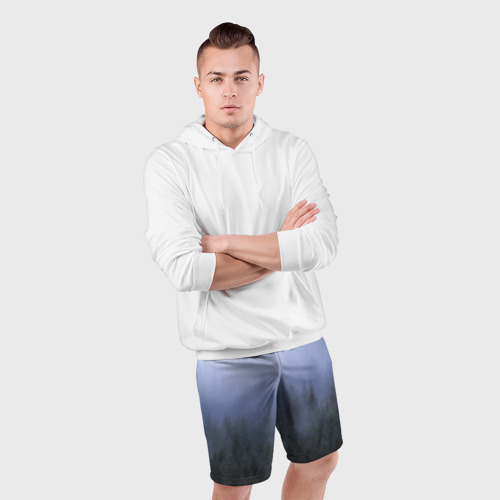 Мужские шорты спортивные Лес в ночи, цвет 3D печать - фото 5