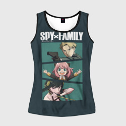 Женская майка 3D Spy X family семья шпиона Лойд, Аня, Йор