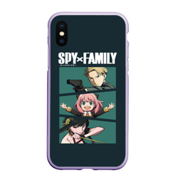 Чехол для iPhone XS Max матовый Spy X family семья шпиона Лойд, Аня, Йор