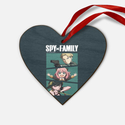 Деревянная игрушка Сердце Spy X family семья шпиона Лойд, Аня, Йор