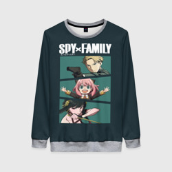 Женский свитшот 3D Spy X family семья шпиона Лойд, Аня, Йор