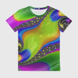 Женская футболка 3D Кислотный фрактал Абстракция
