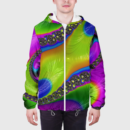 Мужская куртка 3D Кислотный фрактал Абстракция, цвет 3D печать - фото 4