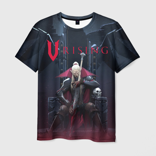 Мужская футболка с принтом Вампир на троне V Rising, вид спереди №1