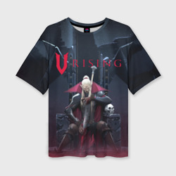 Женская футболка oversize 3D Вампир на троне V Rising