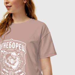 Женская футболка хлопок Oversize Огнеборец пожарный спасатель - фото 2