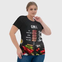Женская футболка 3D Гриль - степени прожарки мяса - фото 6