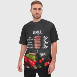 Мужская футболка oversize 3D Гриль - степени прожарки мяса - фото 2