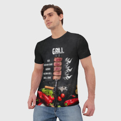 Мужская футболка 3D Гриль - степени прожарки мяса - фото 2