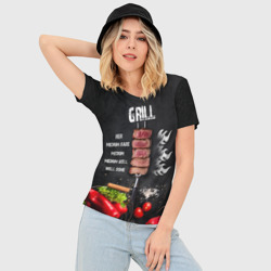 Женская футболка 3D Slim Гриль - степени прожарки мяса - фото 2