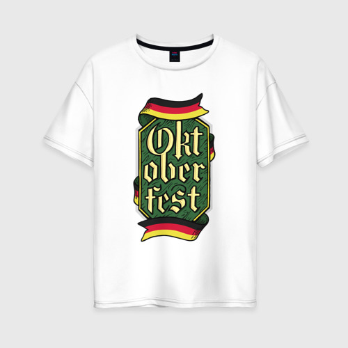 Женская футболка хлопок Oversize Эмблема Октоберфеста | Oktoberfest Emblem