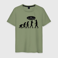 Хватит ходить за мной эволюция – Мужская футболка хлопок с принтом купить со скидкой в -20%