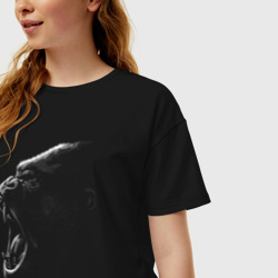 Женская футболка хлопок Oversize Оскал гориллы - фото 2