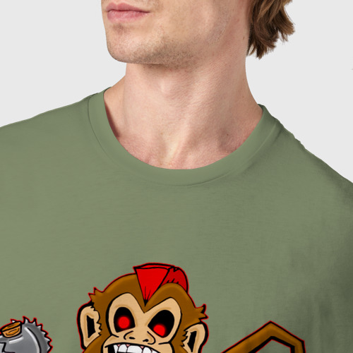 Мужская футболка хлопок Обезьяна с инструментами, цвет авокадо - фото 6