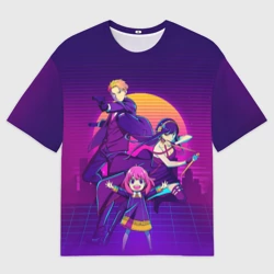 Женская футболка oversize 3D Семья шпиона Spy X family Лойд, Аня, Йор