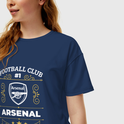 Женская футболка хлопок Oversize с принтом Arsenal: Football Club Number 1, фото на моделе #1
