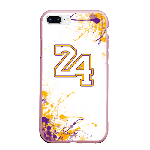 Чехол для iPhone 7Plus/8 Plus матовый Коби Брайант / Lakers / 24, цвет розовый