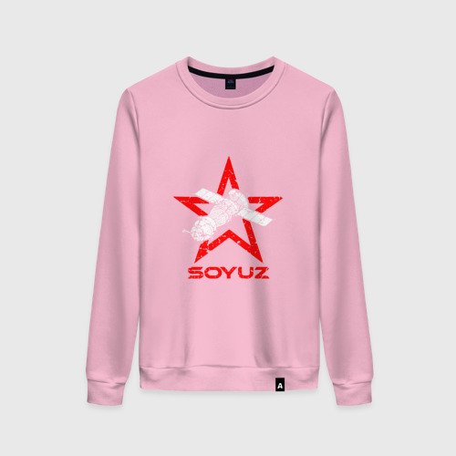 Женский свитшот хлопок Soyuz - Space, цвет светло-розовый