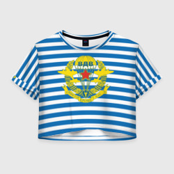 Женская футболка Crop-top 3D Полк ВДВ тельняшка