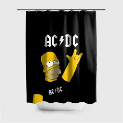 Штора 3D для ванной AC DC гомер Симпсон Simpsons