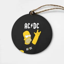 Деревянная игрушка круг AC DC гомер Симпсон Simpsons