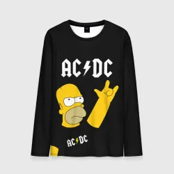 Мужской лонгслив 3D AC DC гомер Симпсон Simpsons