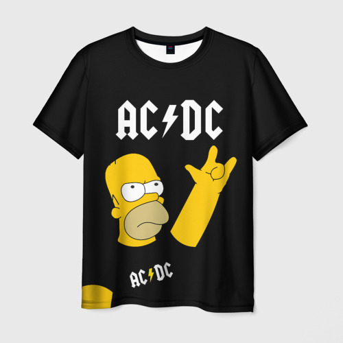 Мужская футболка 3D AC DC гомер Симпсон Simpsons, цвет 3D печать