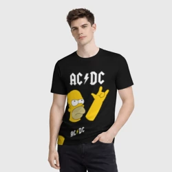 Мужская футболка 3D AC DC гомер Симпсон Simpsons - фото 2