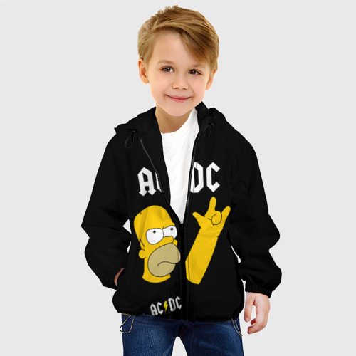 Детская куртка 3D AC DC гомер Симпсон Simpsons, цвет черный - фото 3