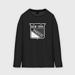 Мужской лонгслив oversize хлопок New York Rangers Серый