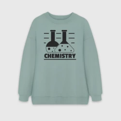 Женский свитшот oversize без начеса хлопок Chemistry химия