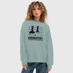 Женский свитшот oversize без начеса хлопок Chemistry химия - фото 2
