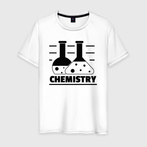 Мужская футболка из хлопка с принтом Chemistry химия, вид спереди №1