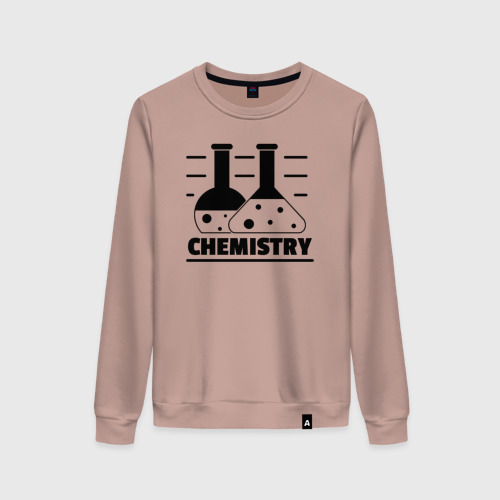 Женский свитшот хлопок с принтом CHEMISTRY химия, вид спереди #2