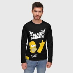 Мужской лонгслив 3D Black Sabbath Гомер Симпсон Simpsons - фото 2