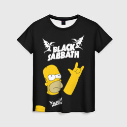 Женская футболка 3D Black Sabbath Гомер Симпсон Simpsons