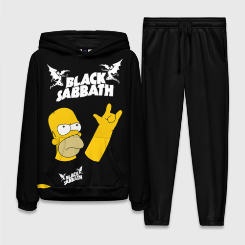 Женский костюм с толстовкой 3D Black Sabbath Гомер Симпсон Simpsons, цвет черный