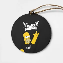Деревянная игрушка круг Black Sabbath Гомер Симпсон Simpsons