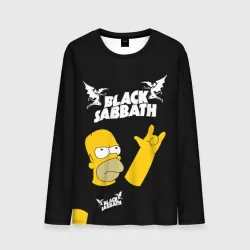 Мужской лонгслив 3D Black Sabbath Гомер Симпсон Simpsons