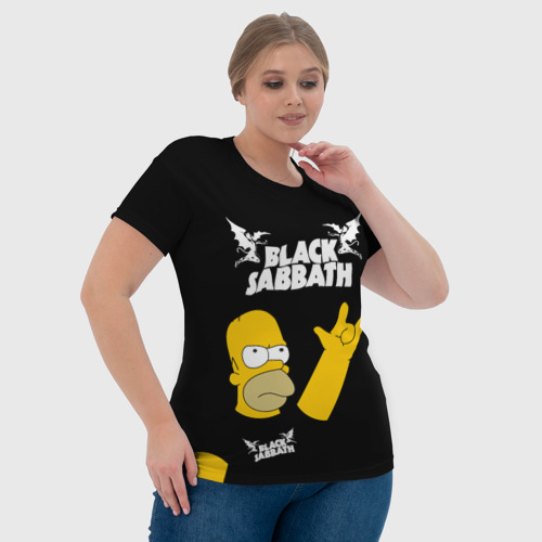 Женская футболка 3D Black Sabbath Гомер Симпсон Simpsons, цвет 3D печать - фото 6