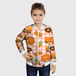 Детский бомбер 3D Pizza donut burger fries ice cream pattern - фото 2