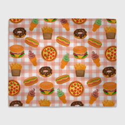 Плед 3D Pizza donut burger fries ice cream pattern