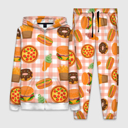 Женский костюм 3D Pizza donut burger fries ice cream pattern