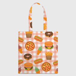 Шоппер 3D Pizza donut burger fries ice cream pattern