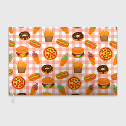 Флаг 3D Pizza donut burger fries ice cream pattern