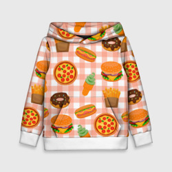 Детская толстовка 3D Pizza donut burger fries ice cream pattern